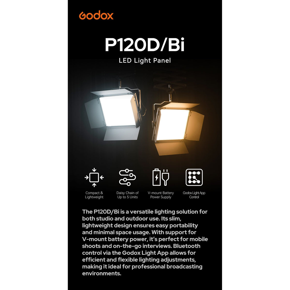 GODOX P120Bi Broadcasting Bicolor LED Panel