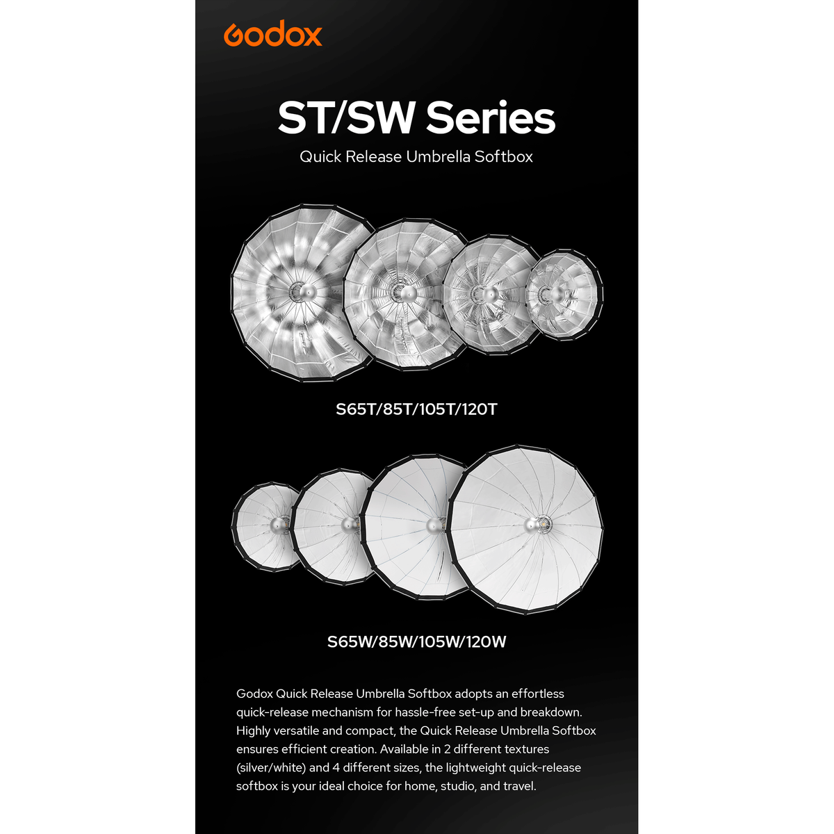 GODOX S65W 65cm QR Umbrella Softbox with Bowens Mount