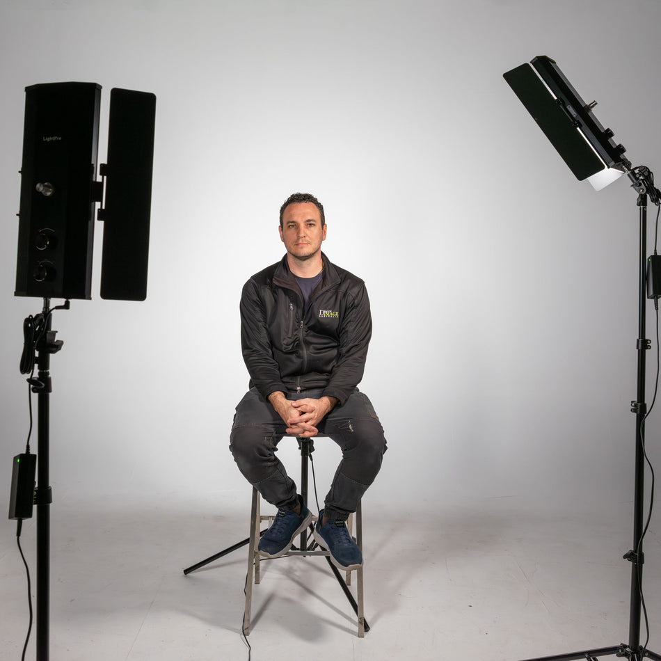 LightPro M-400 LED 3 head Kit With Background