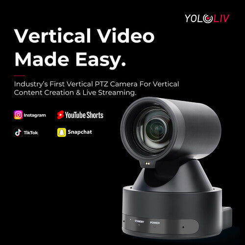 YoloLiv Verticam 1080p Vertical Live Streaming PTZ Camera with 12x Optical Zoom - Dragon Image
