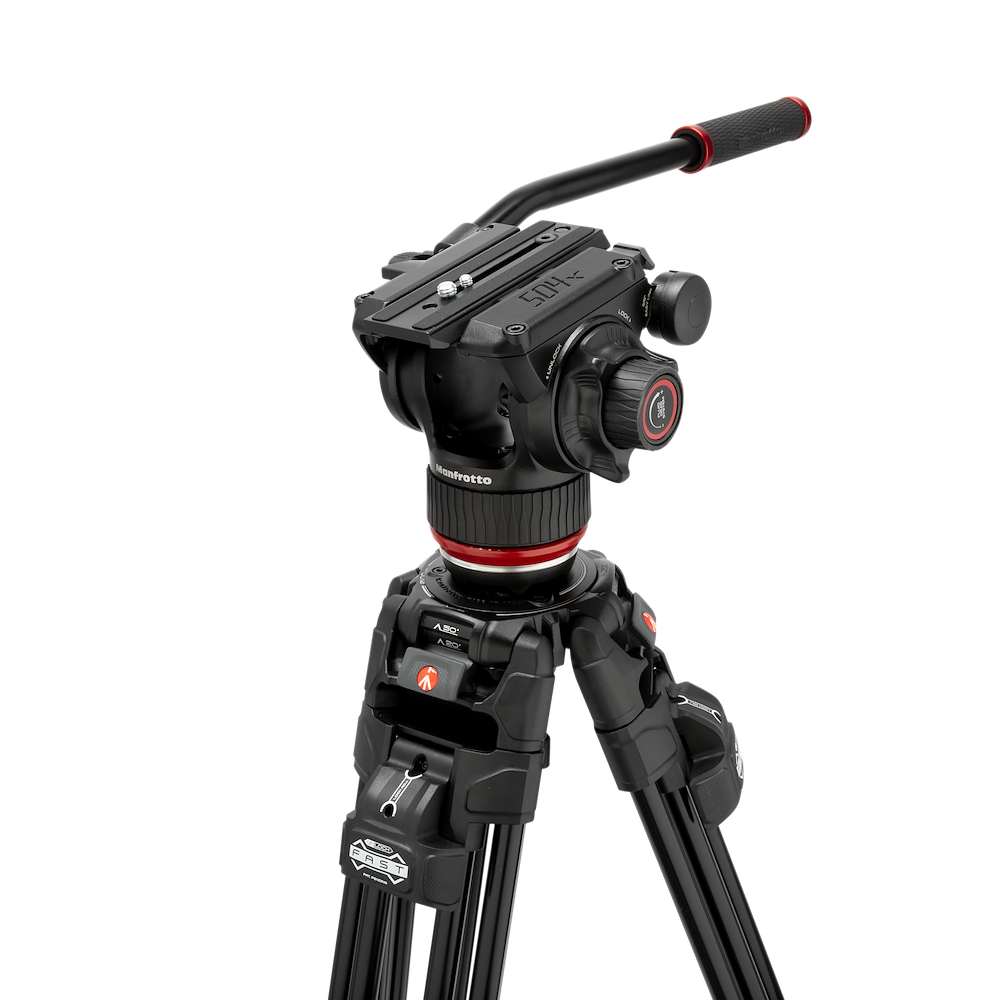 Manfrotto 504X Fluid Video Head with 645 Fast Twin Alu Tripod