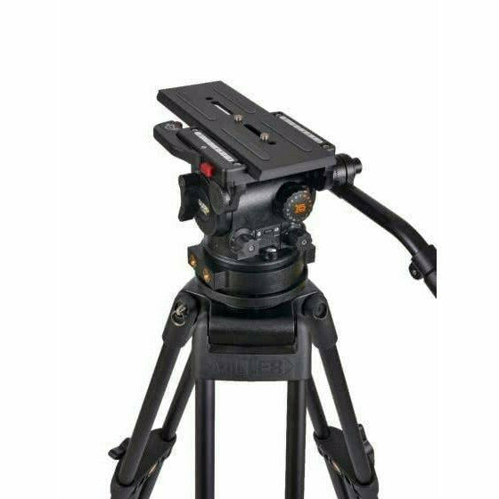 Miller CiNX 3 Fluid Head supplied with telescopic pan handle (698), clamp nut, camera plate (1065) and replaceable 100mm claw ball (1290) - Dragon Image