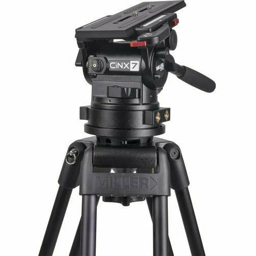 Miller CiNX 7 Fluid Head (1107) HDC 100mm 1-St Alloy Tripod (2121) Mid-Level Spreader (993) 1 x Pan Handle (698) Feet (478) Smartcase (3615) - Dragon Image