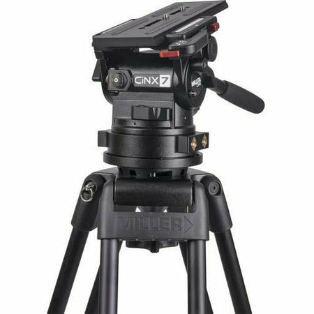 Miller CiNX 7 Fluid Head (1107) HDC 100mm 1-St Alloy Tripod (2121) Mid-Level Spreader (993) 1 x Pan Handle (698) Feet (478) Smartcase (3615) - Dragon Image