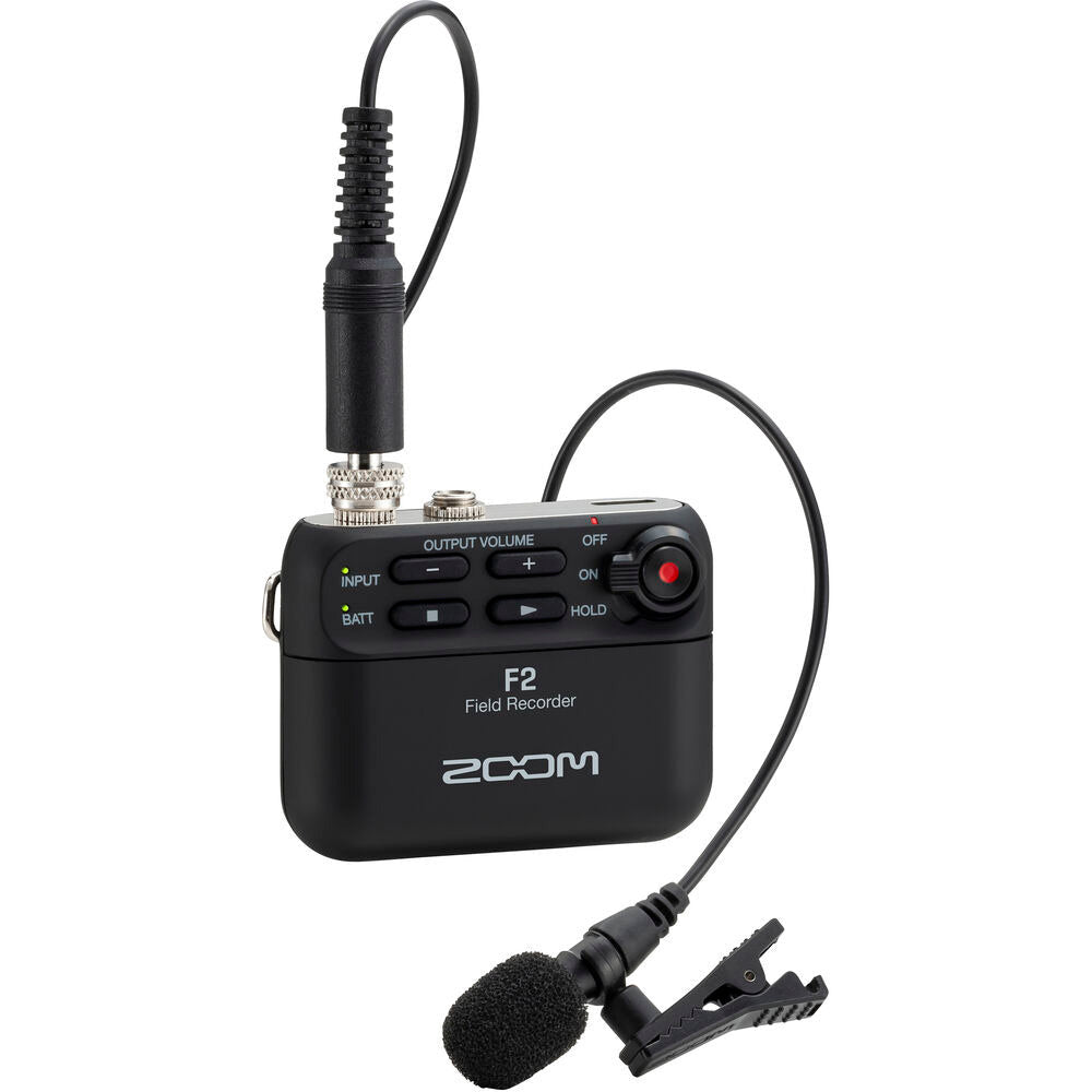 Zoom F2 Ultracompact Portable Field Recorder with Lavalier Microphone - Dragon Image
