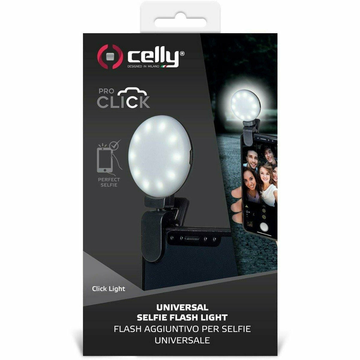 Celly Click Selfie Light with 3 Tones - Black - Dragon Image