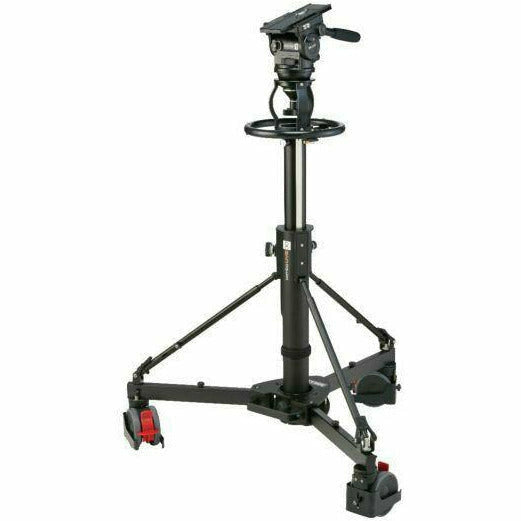 Miller System ArrowX 1 Combo Live 30 Pedestal - fluid head payload range 0kg - 16kg (0lbs - 35.3lbs). Supplied with two telescopic pan handle (696), clamp nut and camera plate (860) - Dragon Image