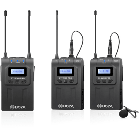 BOYA BY-WM8 Pro-K2 - Upgraded UHF Dual-Channel Wireless Microphone System - Dragon Image