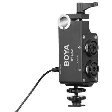 BOYA BY-MA2 Dual Channel XLR Audio Mixer for DSLR & Camcorders - Dragon Image
