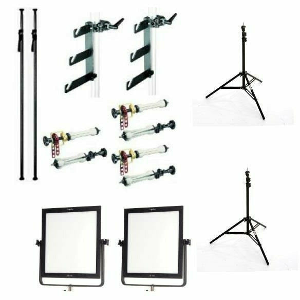 LightPro Autopole 3 hook Portable Background With Lightpro 60s Ultrasoft LED Lights - Dragon Image
