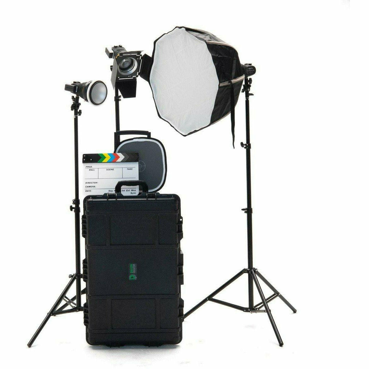 Cinema 3 Point Lighting Kit with rolling hard case. - Dragon Image