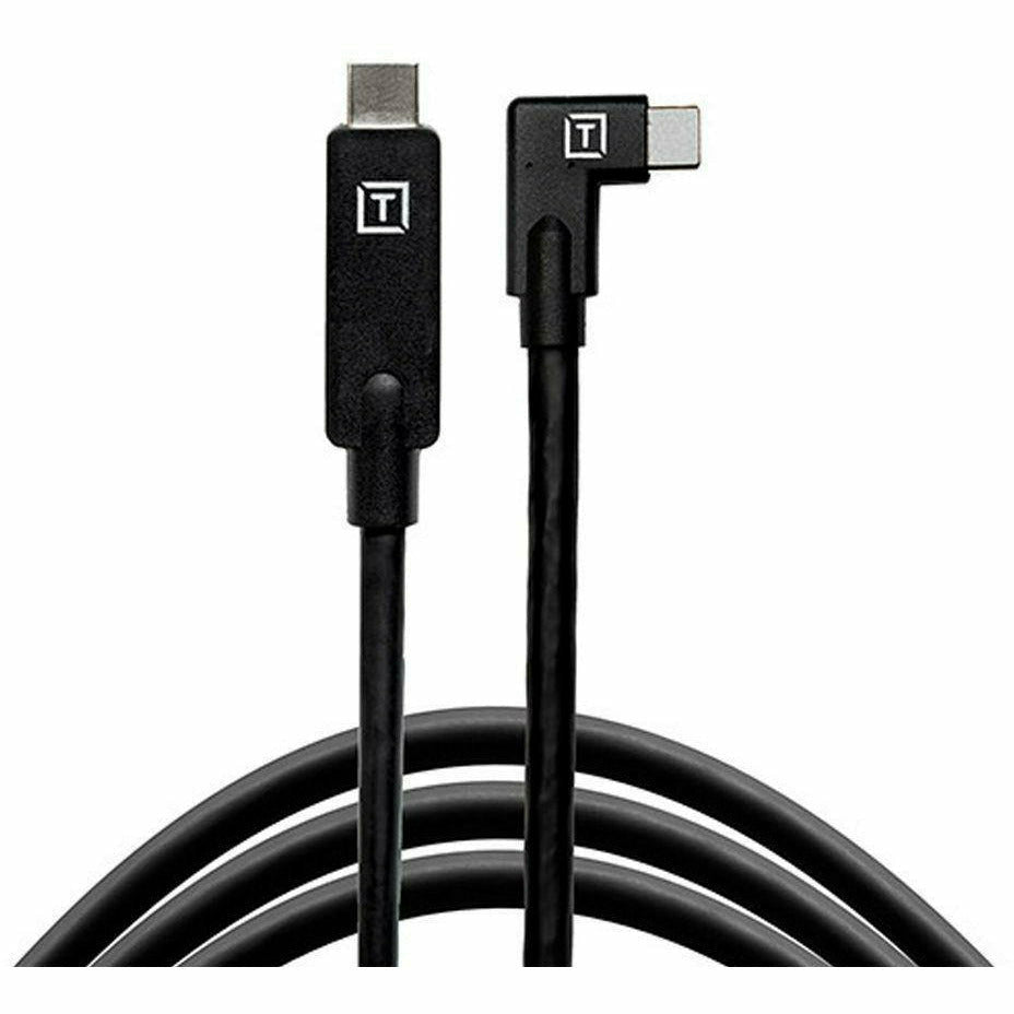 Tetherpro USB-C To USB-C Right Angle 4.6m - Black - Dragon Image