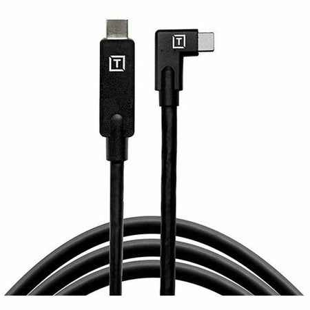 Tetherpro USB-C To USB-C Right Angle 4.6m - Black - Dragon Image