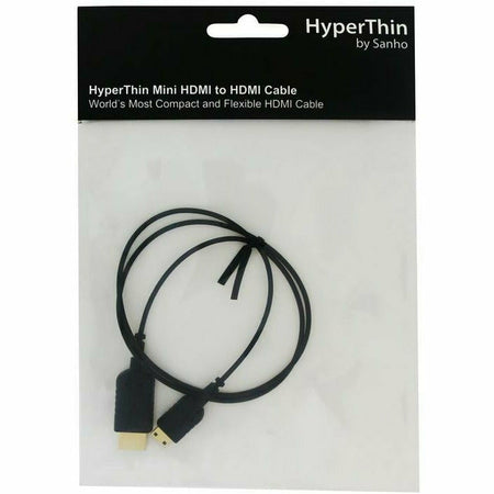 HyperThin Mini HDMI to HDMI Cable 80cm Black - Worlds Thinnest & Most Flexible - Dragon Image