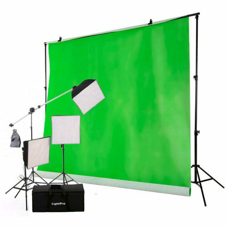 CSO 3 Head Video Lighting Kit with Green Screen - Dragon Image