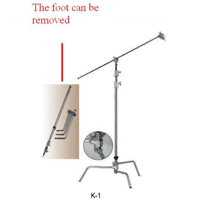 LightPro K1 C Stand with Arm, two Clamps and Removable Feet - Dragon Image