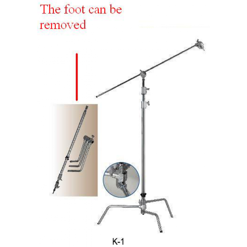 Hire Equipment - LightPro 3m C-Stand with Arm & 2 Clamps - Daily Hire 24hr - Dragon Image