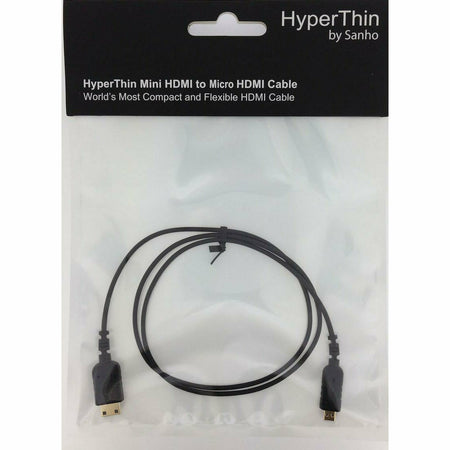 HyperThin HDMI cable Mini to Micro (0.8m Black) Worlds Thinnest & Most Flexible - Dragon Image