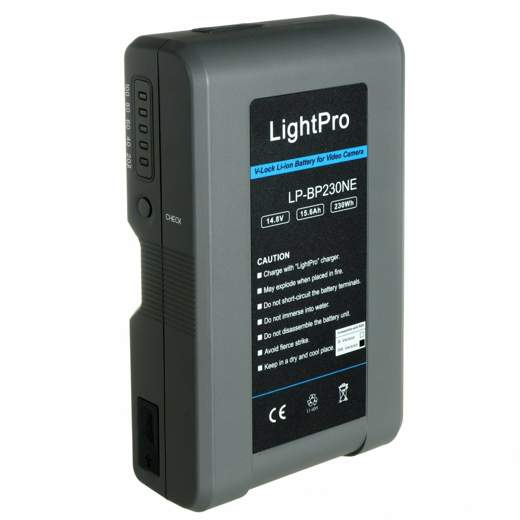 LightPro LP-BP 230NE 230wh Li-ion V-Lock / VLock Battery with 5v USB - Dragon Image