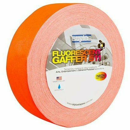 Stylus Fluorescent 511 Orange Gaffer Tape (48mm x 45m) - Dragon Image