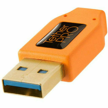 Tether Tools TetherPro USB 3 Micro-B Right Angle Adapter 4.6m Hi-Vis Orange - Dragon Image