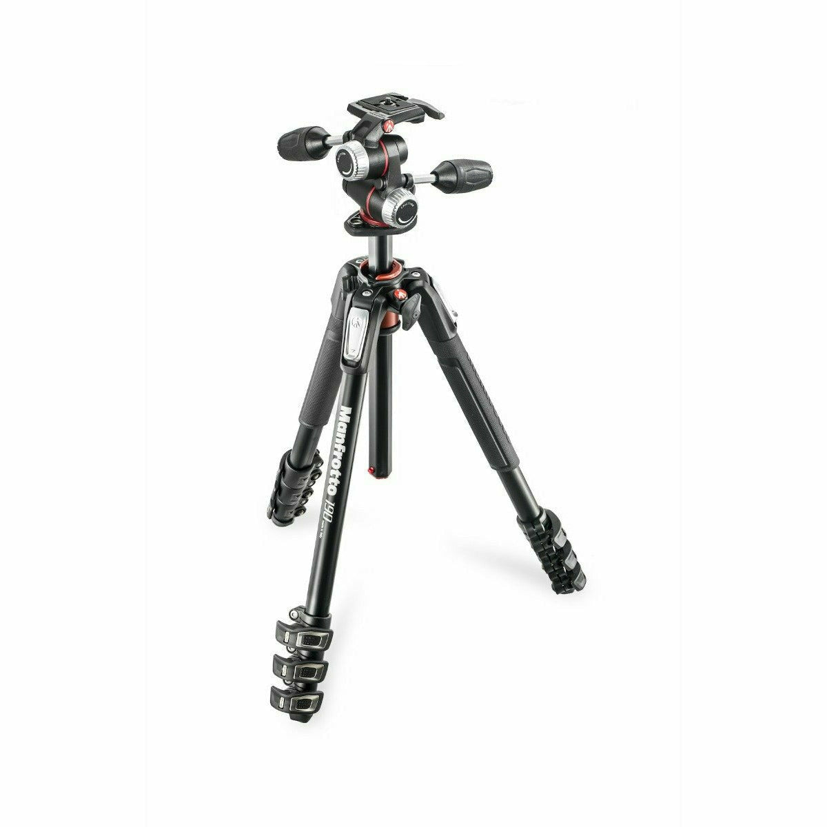 Manfrotto Tripod Kit 190 4sec Blk Alum MT190XPRO4 and MHXPRO-3 - Dragon Image